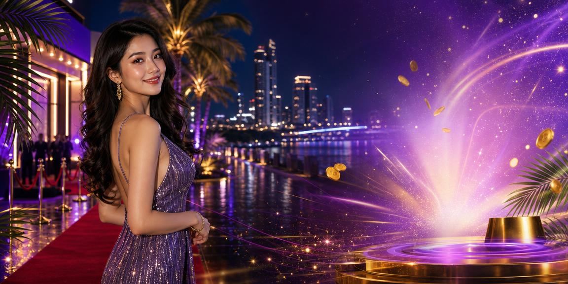 Suasana pertaruhan kasino Johor Bahru dengan elemen seni Melayu biru dan hijau