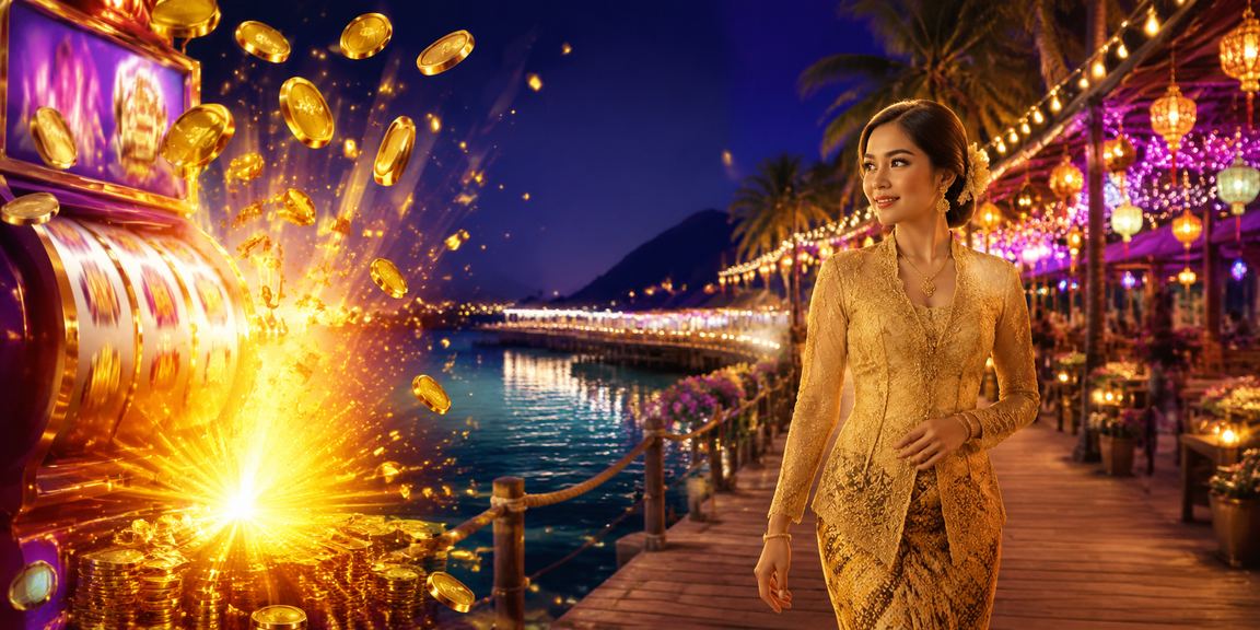 Permainan slot Sabah dengan pakaian kebaya tradisional dan palet biru lembut